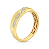 Men's 0.065 CT. T.W. Diamond Swirl Pattern Nine Stone Wedding Band in 10K Gold