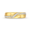 Men's 0.065 CT. T.W. Diamond Swirl Pattern Nine Stone Wedding Band in 10K Gold