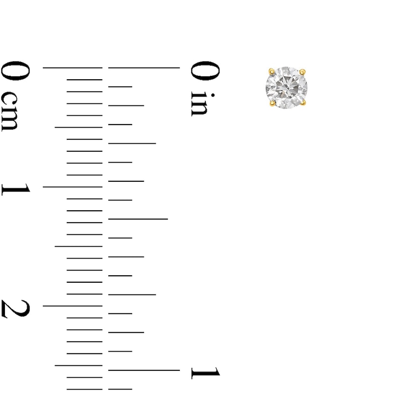 Main Image 2 of 0.80 CT. T.W. Diamond Solitaire Stud Earrings in 10K Gold (I/I3)