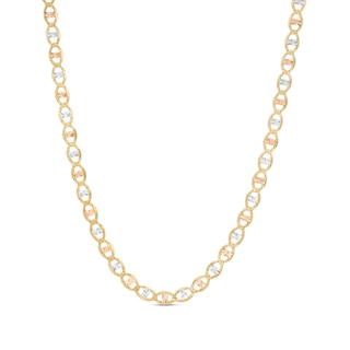 3.1mm Diamond-Cut Valentino Chain Necklace in 18K Tri-Tone Gold - 18"