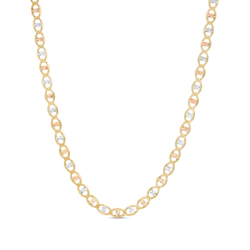 3.1mm Diamond-Cut Valentino Chain Necklace in 18K Tri-Tone Gold - 18"|Peoples Jewellers