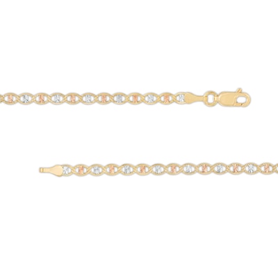 3.1mm Diamond-Cut Valentino Chain Necklace in 18K Tri-Tone Gold - 18"