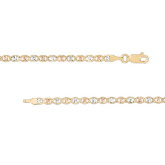 3.1mm Diamond-Cut Valentino Chain Necklace in 18K Tri-Tone Gold - 18"