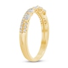 0.29 CT. T.W. Marquise and Round Diamond Sideways Five Stone Double Row Split Shank Anniversary Band in 14K Gold