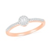 Thumbnail Image 0 of 0.145 CT. T.W. Baguette and Round Diamond Frame Two Stone Promise Ring in 10K Rose Gold