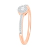 0.145 CT. T.W. Baguette and Round Diamond Frame Two Stone Promise Ring in 10K Rose Gold