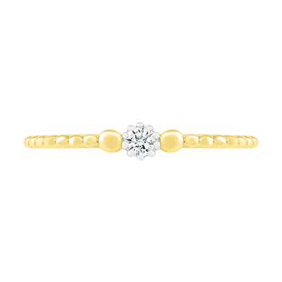 0.065 CT. Diamond Solitaire Bead Shank Promise Ring in 10K Gold