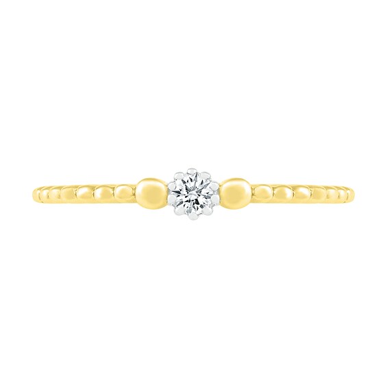 0.065 CT. Diamond Solitaire Bead Shank Promise Ring in 10K Gold