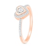 Thumbnail Image 1 of 0.115 CT. T.W. Diamond Heart Frame Promise Ring in 10K Rose Gold