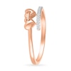 Thumbnail Image 1 of 0.04 CT. T.W. Diamond Double Linked Heart Bypass Shank Promise Ring in 10K Rose Gold