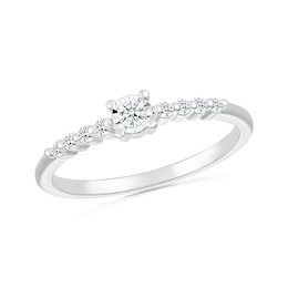 0.085 CT. T.W. Diamond Nine Stone Promise Ring in Sterling Silver