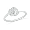 Thumbnail Image 0 of 0.04 CT. T.W. Diamond Love Knot Promise Ring in Sterling Silver