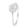 Thumbnail Image 1 of 0.04 CT. T.W. Diamond Love Knot Promise Ring in Sterling Silver