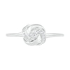 Thumbnail Image 2 of 0.04 CT. T.W. Diamond Love Knot Promise Ring in Sterling Silver