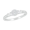 0.115 CT. T.W. Baguette and Round Diamond Frame Promise Ring in Sterling Silver