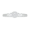 Thumbnail Image 2 of 0.115 CT. T.W. Baguette and Round Diamond Frame Promise Ring in Sterling Silver