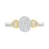 Thumbnail Image 2 of 0.115 CT. T.W. Oval Multi-Diamond Frame Heart-Sides Promise Ring in Sterling Silver and 10K Gold