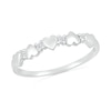 Thumbnail Image 0 of 0.04 CT. T.W. Diamond Alternating Five Heart Promise Ring in Sterling Silver