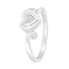 0.085 CT. T.W. Heart-Shaped Multi-Diamond Alternating Swirl Shank Promise Ring in Sterling Silver