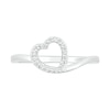 Thumbnail Image 2 of Diamond Accent Tilted Heart Promise Ring in Sterling Silver