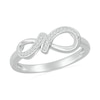 Thumbnail Image 0 of 0.04 CT. T.W. Diamond Infinity Ribbon Promise Ring in Sterling Silver