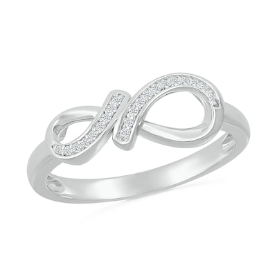 0.04 CT. T.W. Diamond Infinity Ribbon Promise Ring in Sterling Silver