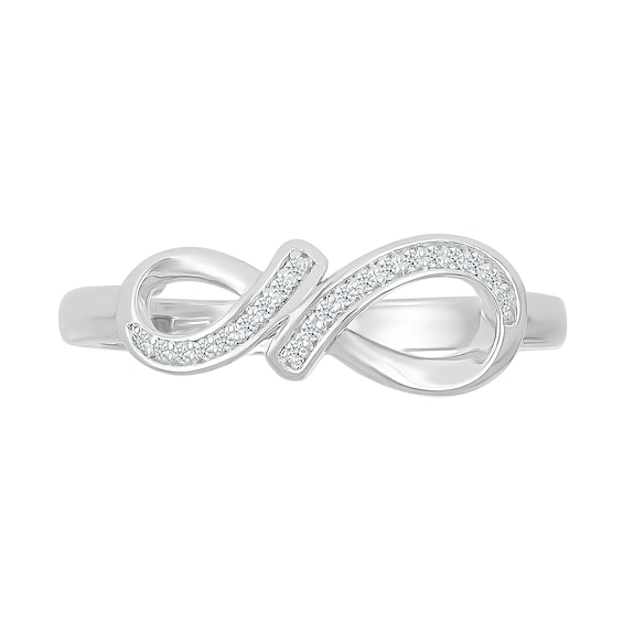 0.04 CT. T.W. Diamond Infinity Ribbon Promise Ring in Sterling Silver