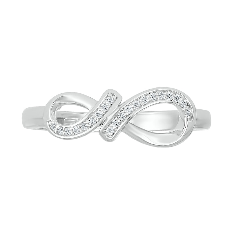 0.04 CT. T.W. Diamond Infinity Ribbon Promise Ring in Sterling Silver|Peoples Jewellers