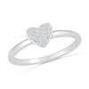 Thumbnail Image 0 of 0.066 CT. T.W. Heart-Shaped Multi-Diamond Promise Ring in Sterling Silver