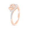 Thumbnail Image 1 of 0.115 CT. T.W. Diamond Heart Chevron Promise Ring in 10K Rose Gold