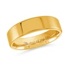 6.0mm Engravable Bevelled Edge Wedding Band in 14K Gold (1 Finish and Line