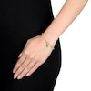 Emerald-Cut Lab-Created Emerald and Sideways Baguette White Lab-Created Sapphire Paper Clip Bracelet in 14K Gold - 7.5"