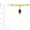 Thumbnail Image 3 of Emerald-Cut Lab-Created Emerald and Sideways Baguette White Lab-Created Sapphire Paper Clip Bracelet in 14K Gold - 7.5"