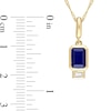 Thumbnail Image 4 of Emerald-Cut Blue Lab-Created Sapphire and White Lab-Created Sapphire Charm Pendant in 14K Gold