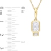 Emerald-Cut and Baguette White Lab-Created Sapphire Charm Pendant in 14K Gold