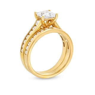 2.25 CT. T.W. Certified Princess-Cut Lab-Created Diamond Bridal Set in 14K Gold (F/SI2)