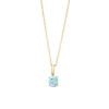 6.0mm Swiss Blue Topaz Solitaire Curved Drop Pendant in 10K Gold