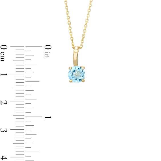 6.0mm Swiss Blue Topaz Solitaire Curved Drop Pendant in 10K Gold