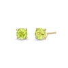Thumbnail Image 0 of 5.0mm Peridot Solitaire Stud Earrings in 10K Gold