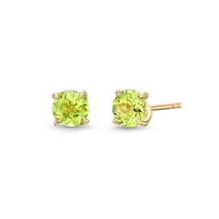 5.0mm Peridot Solitaire Stud Earrings in 10K Gold