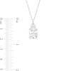 Emerald-Cut White Lab-Created Sapphire Pendant and Stud Earrings Set in Sterling Silver