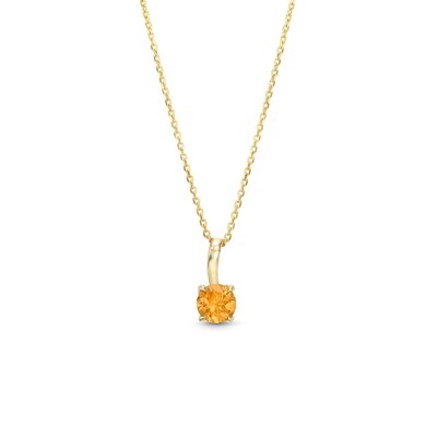 6.0mm Citrine Solitaire Curved Drop Pendant in 10K Gold