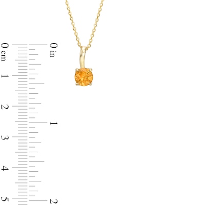 6.0mm Citrine Solitaire Curved Drop Pendant in 10K Gold