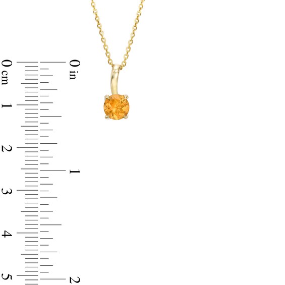 6.0mm Citrine Solitaire Curved Drop Pendant in 10K Gold