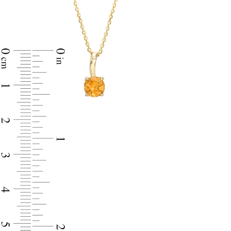 6.0mm Citrine Solitaire Curved Drop Pendant in 10K Gold|Peoples Jewellers