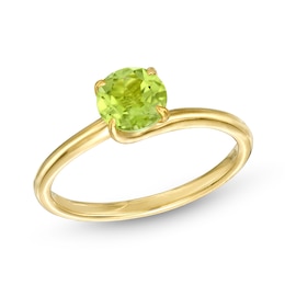 6.0mm Peridot Solitaire Bypass Ring in 10K Gold