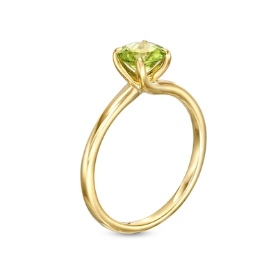 6.0mm Peridot Solitaire Bypass Ring in 10K Gold