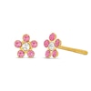 Thumbnail Image 0 of Child's Pink and White Crystal Flower Stud Earrings in 14K Gold