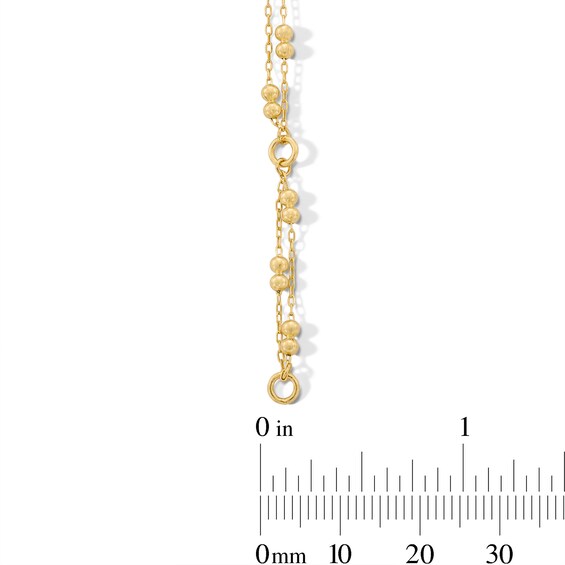 Brilliance Bead Double Strand Anklet in 10K Gold - 10"