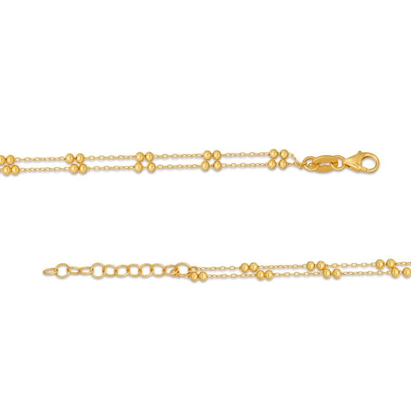 Brilliance Bead Double Strand Anklet in 10K Gold - 10"|Peoples Jewellers